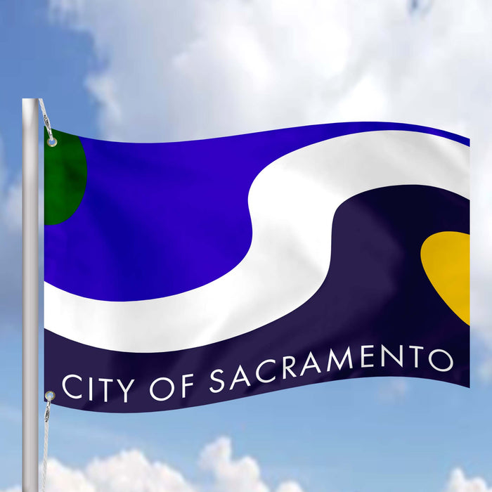 California State Sacramento County Cities USA United States of America Flag Banner