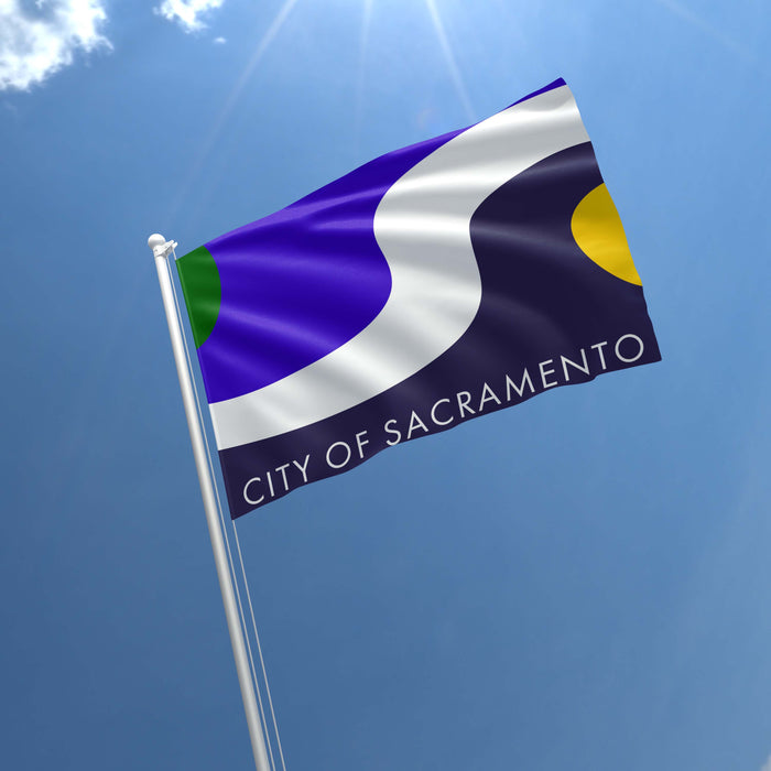 California State Sacramento County Cities USA United States of America Flag Banner