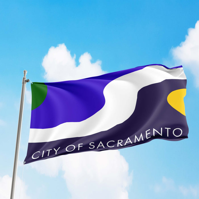California State Sacramento County Cities USA United States of America Flag Banner