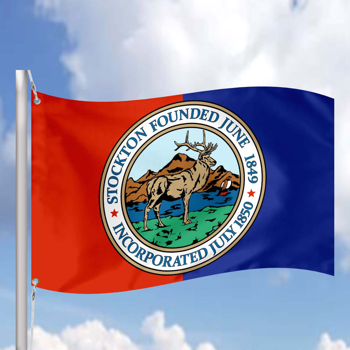 Stockton California State San Joaquin County USA United States of America Flag Banner