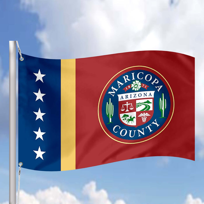 Arizona State Counties and Cities USA United States of America Flag Banner