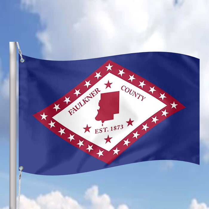 Arkansas State Counties and Cities USA United States of America Flag Banner