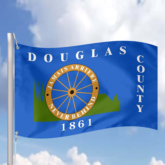 Douglas County Colorado State USA United States of America Flag Banner