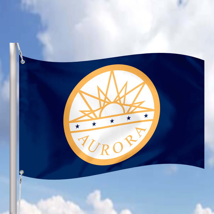 City of Aurora Arapahoe County / Adams County / Douglas County Colorado State USA United States of America Flag Banner