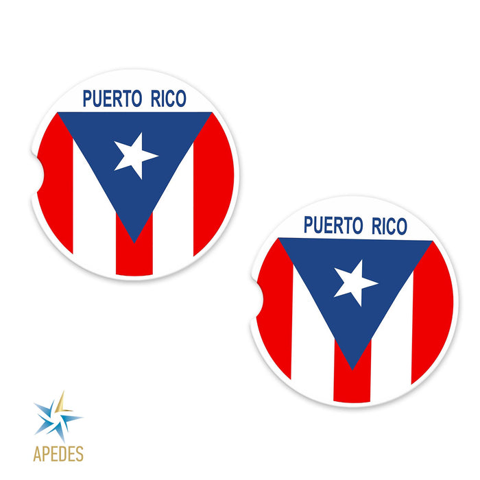 Puerto Rico Car Cup Holder Coaster (Set of 2)
