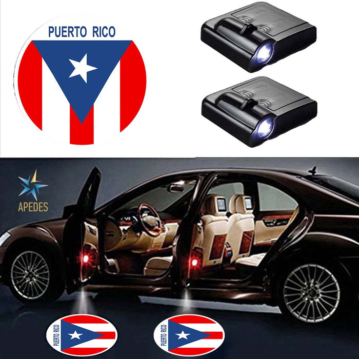Puerto Rico Car Door LED Projector Light (Set of 2) Wireless