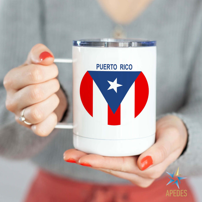 Puerto Rico Flag Stainless Steel Travel Mug 13 OZ