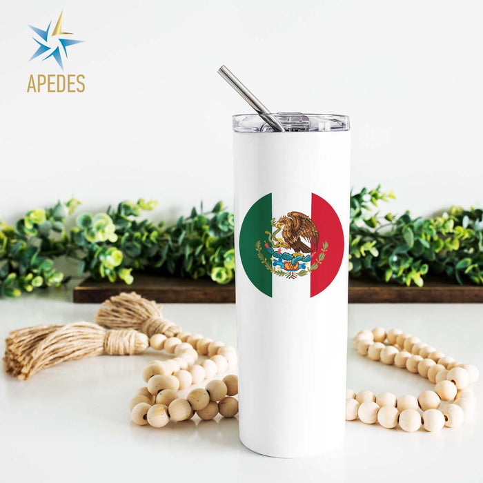 Mexico Flag Stainless Steel Skinny Tumbler 20 OZ