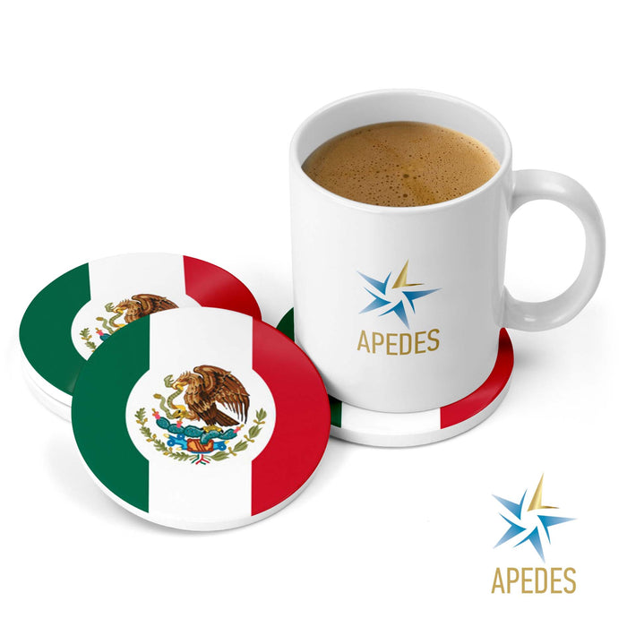 Mexico Absorbent Ceramic Coasters for Drinks with Holder (Set of 8)