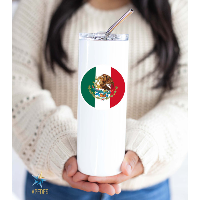 Mexico Flag Stainless Steel Skinny Tumbler 20 OZ