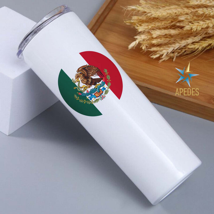 Mexico Flag Stainless Steel Skinny Tumbler 20 OZ