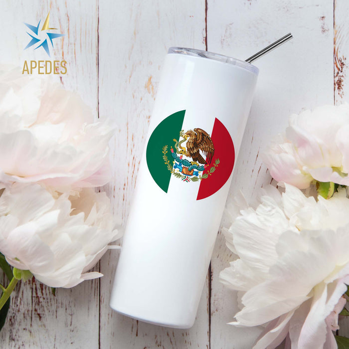 Mexico Flag Stainless Steel Skinny Tumbler 20 OZ