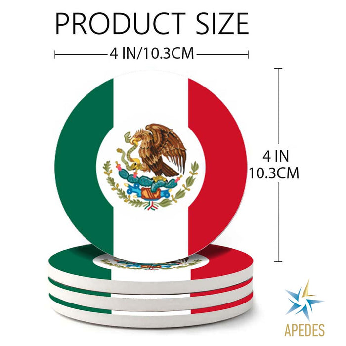 Mexico Absorbent Ceramic Coasters for Drinks with Holder (Set of 8)