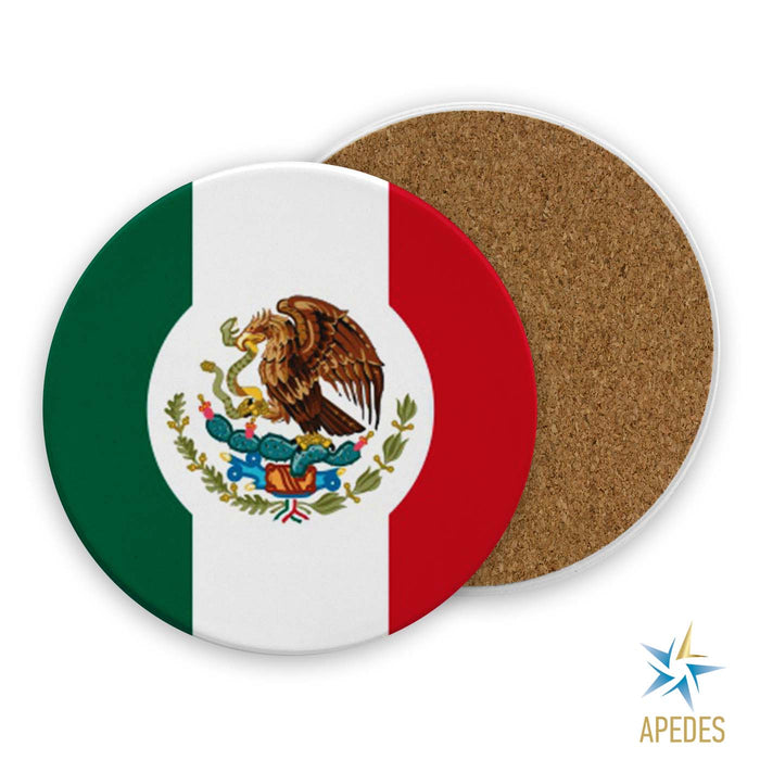 Mexico Absorbent Ceramic Coasters for Drinks with Holder (Set of 8)
