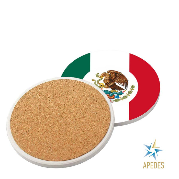 Mexico Absorbent Ceramic Coasters for Drinks with Holder (Set of 8)