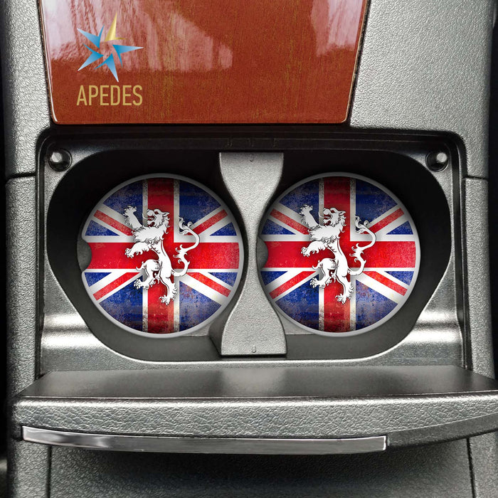 United Kingdom of Great Britain Car Cup Holder Coaster (Set of 2)