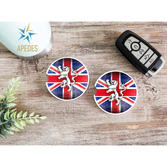 United Kingdom of Great Britain Car Cup Holder Coaster (Set of 2)