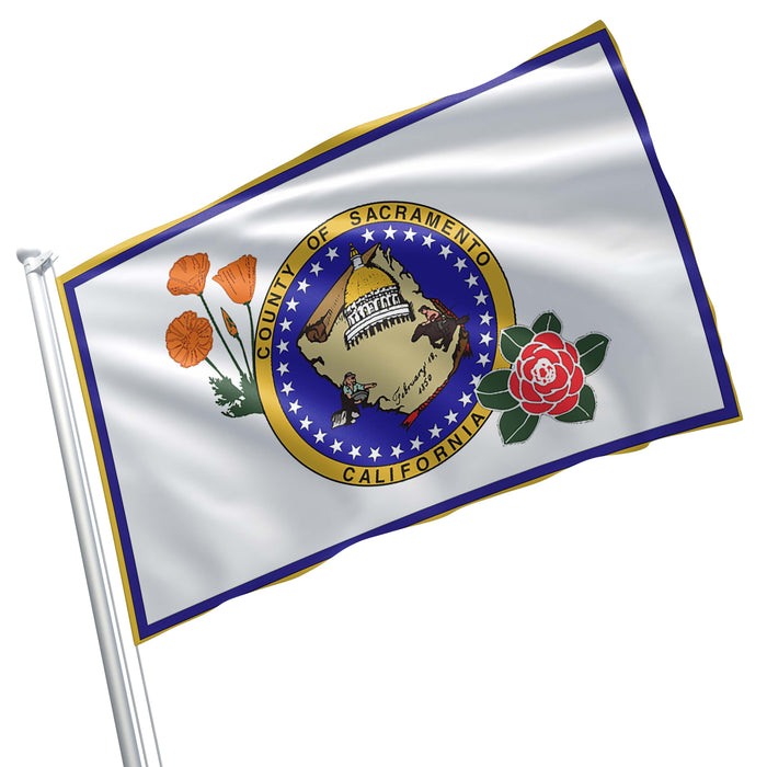 California State Sacramento County Cities USA United States of America Flag Banner