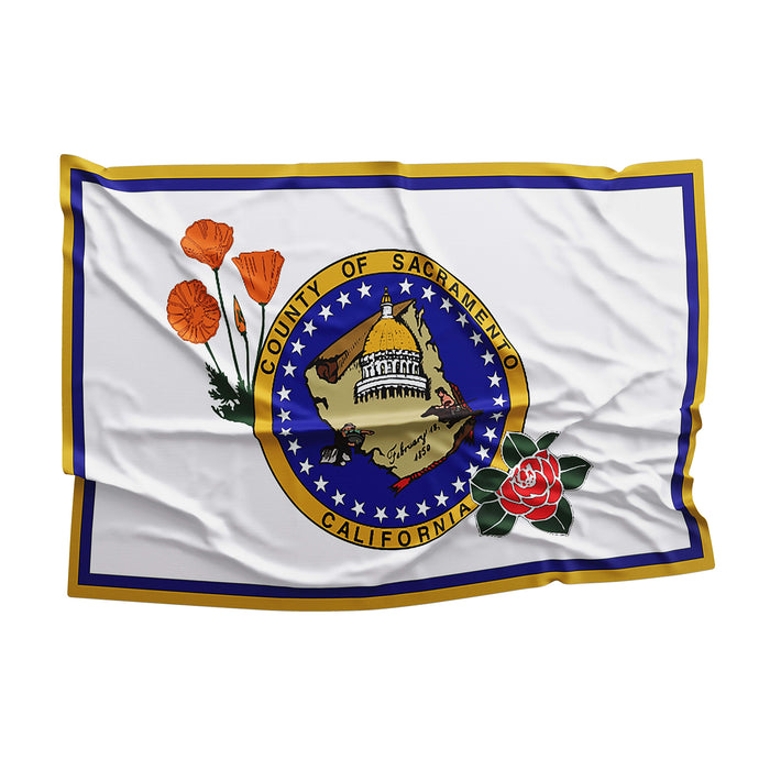 California State Sacramento County Cities USA United States of America Flag Banner