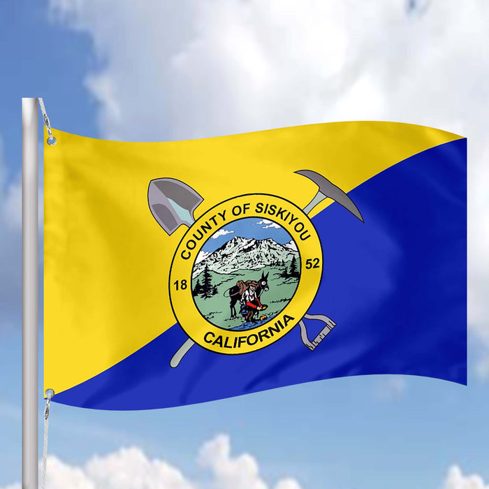 Siskiyou County California State USA United States of America Flag Banner