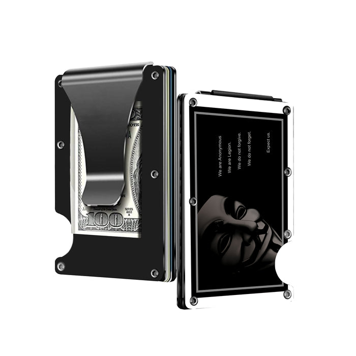 Anonymous Stainless Steel Money Clip Wallet Credit Card Holder