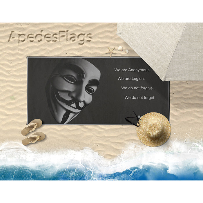 Anonymous Black Beach & Bath Towel Rectangle 30″ × 60″