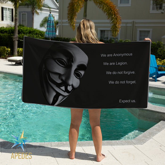 Anonymous Black Beach & Bath Towel Rectangle 30″ × 60″