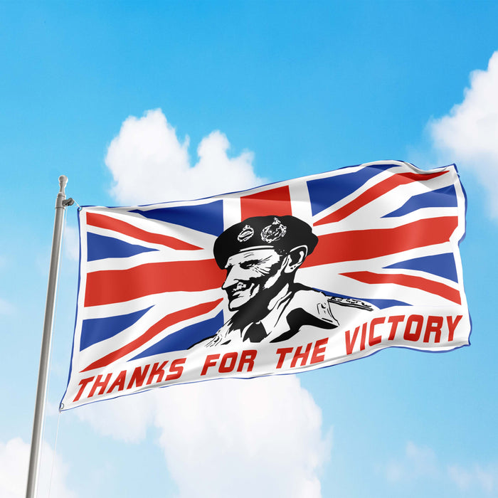 Montgomery Military British Australian World War II Thanks For The Victory Flag Banner