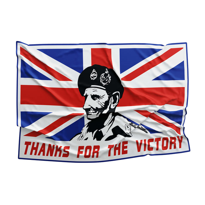 Montgomery Military British Australian World War II Thanks For The Victory Flag Banner