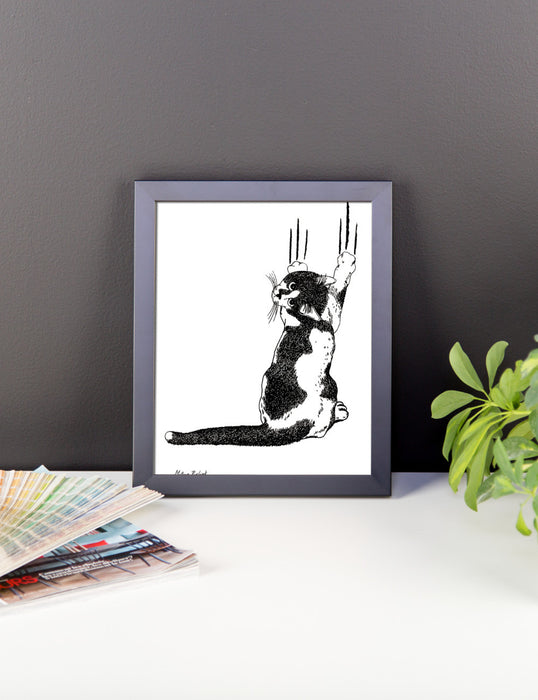 Black & White Cat (by Mitya Pisliak) Framed poster