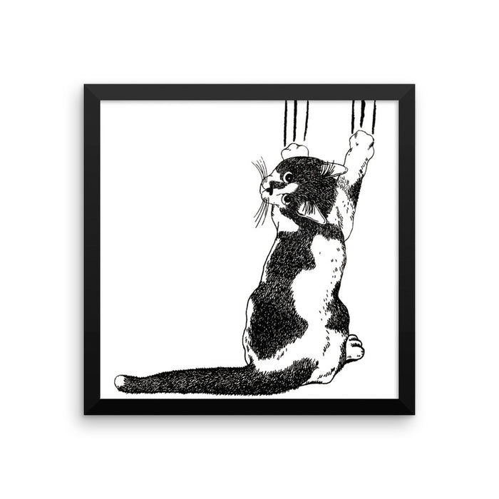 Black & White Cat (by Mitya Pisliak) Framed poster