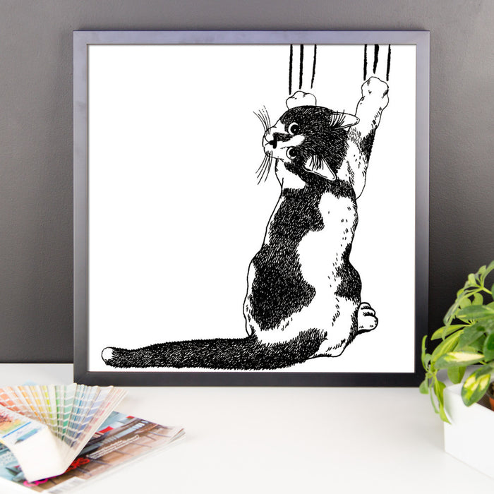 Black & White Cat (by Mitya Pisliak) Framed poster