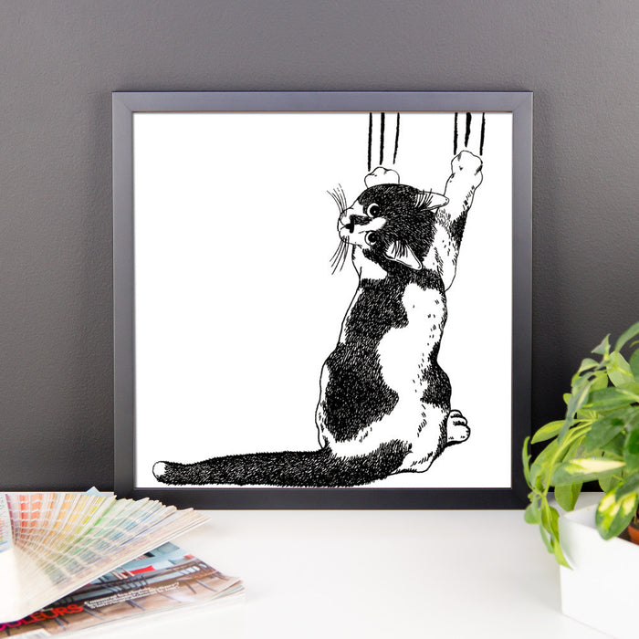 Black & White Cat (by Mitya Pisliak) Framed poster