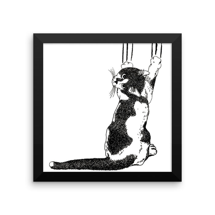 Black & White Cat (by Mitya Pisliak) Framed poster
