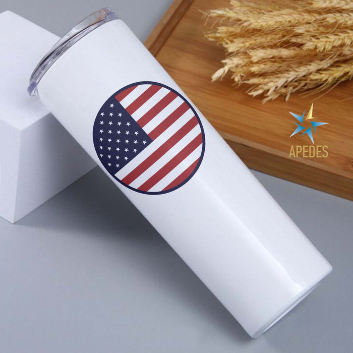 United States of America USA Flag Stainless Steel Skinny Tumbler 20 OZ