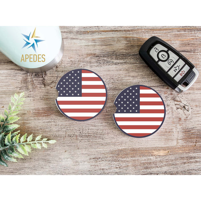 United States of America USA Car Cup Holder Coaster (Set of 2)