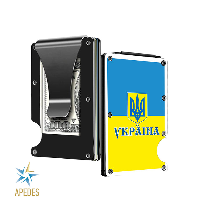Ukraine Stainless Steel Money Clip Wallet Credit Card Holder