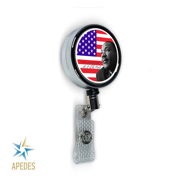 Martin Luther King Jr USA Flag Badge Reel Holder