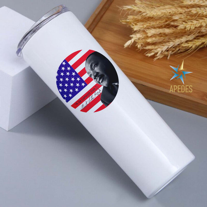 Martin Luther King Jr USA Flag Stainless Steel Skinny Tumbler 20 OZ