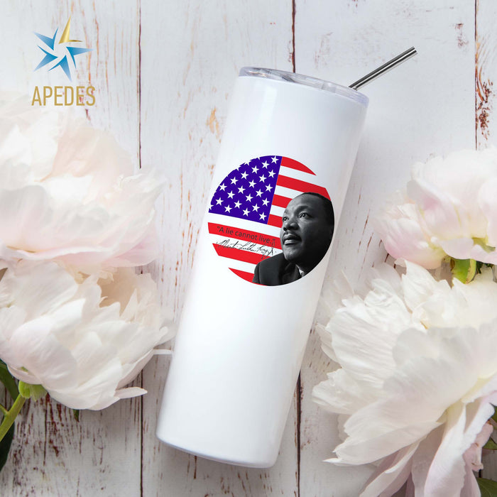 Martin Luther King Jr USA Flag Stainless Steel Skinny Tumbler 20 OZ