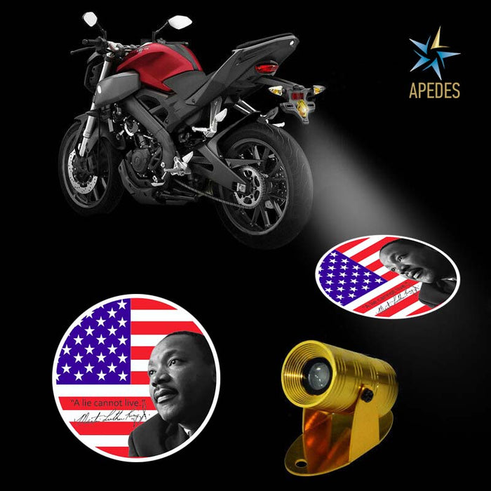 Martin Luther King Jr USA Motorcycle Bike Car LED Projector Light Waterproof