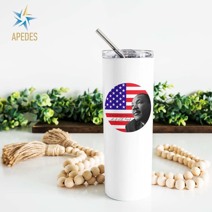 Martin Luther King Jr USA Flag Stainless Steel Skinny Tumbler 20 OZ