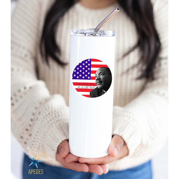 Martin Luther King Jr USA Flag Stainless Steel Skinny Tumbler 20 OZ