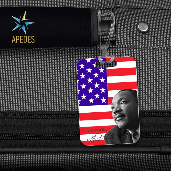 Martin Luther King Jr USA Flag Rectangle Luggage Tag