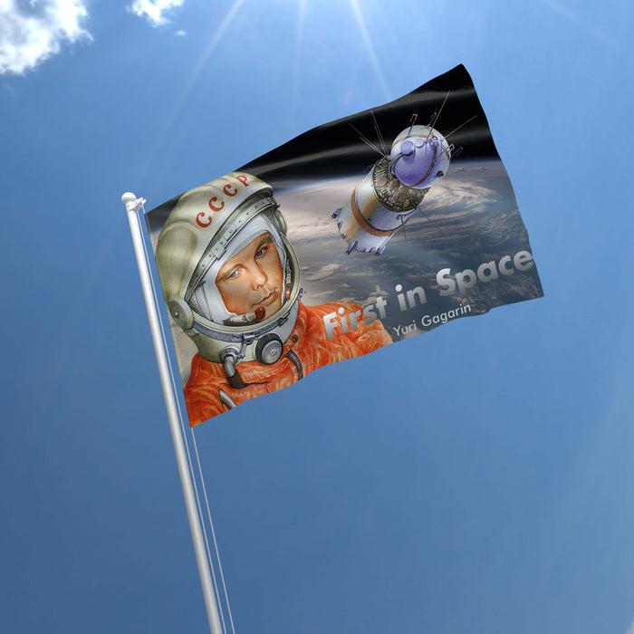 Yuri Gagarin Soviet Pilot and Cosmonaut Outer Space Flag Banner