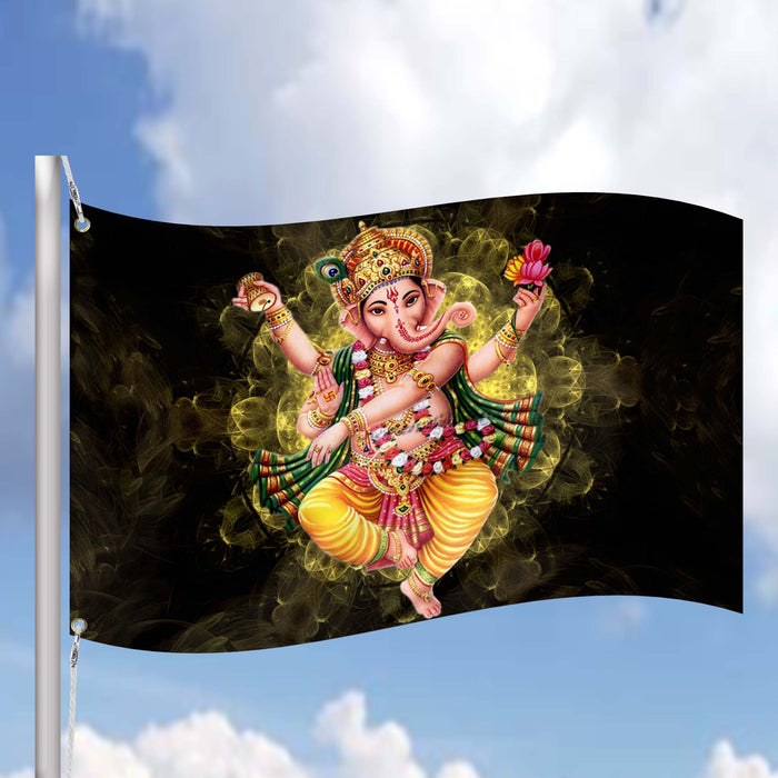 Buddhism Budda Ganesha Ganesh Ganapati Flag Banner