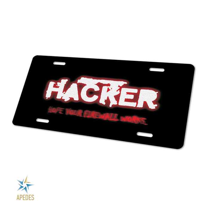 Hacker Firewall Decorative License Plate