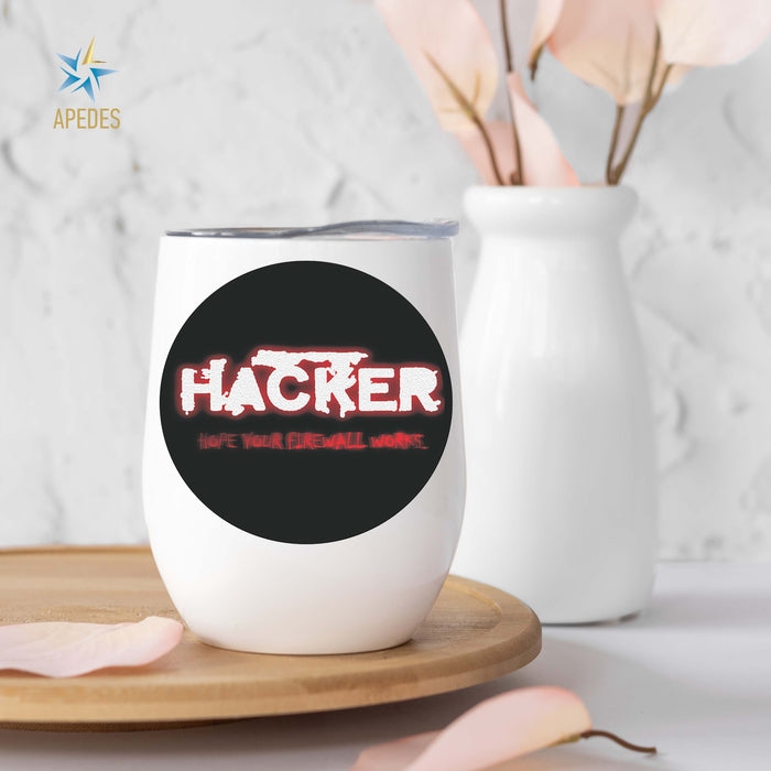 Hacker Firewall Stainless Steel Stemless Wine Cup 12 OZ