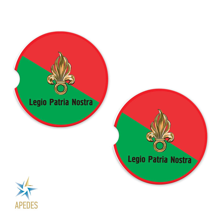 Legio Patria Nostra French Foreign Legion Car Cup Holder Coaster (Set of 2)