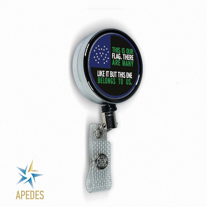 NYPD This Is Our Flag Badge Reel Holder